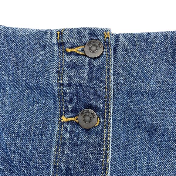 WILFRED FREE Aritzia Ahrens Button Front Mini A-Line Denim Skirt Sz 4 - Picture 4 of 7